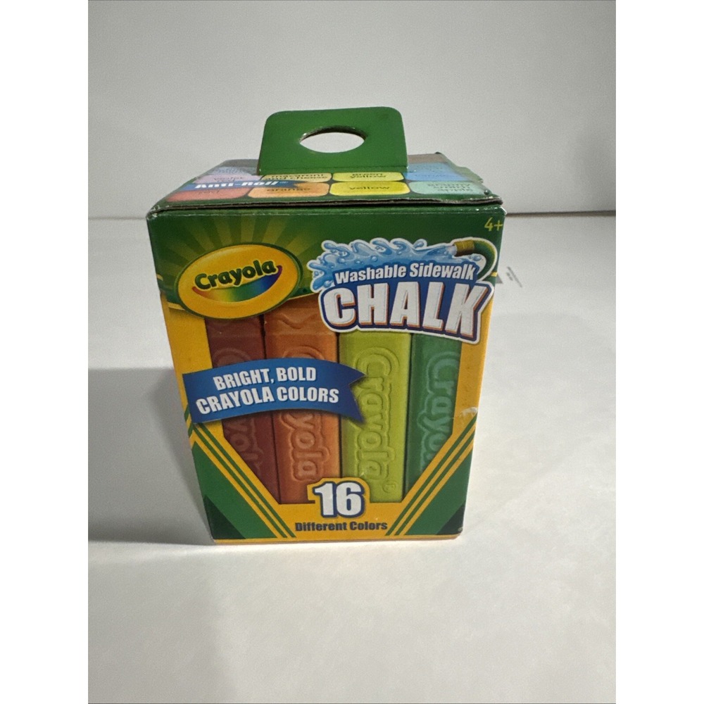 Crayola Washable Sidewalk Chalk Kids 16ct Red Orange Yellow Green Blue Purple